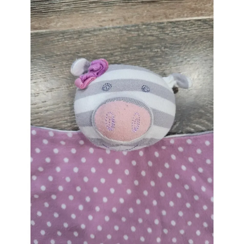 Organic Farm Buddies Purple‎ Pig Striped Baby Blanket #